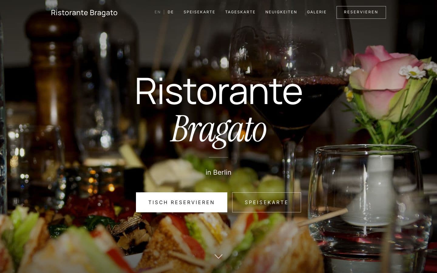 Website von Ristorante Bragato am Laptop